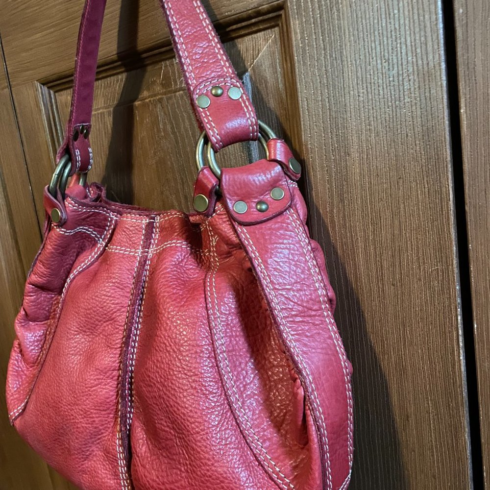 Lucky Red LeatherPebble Hobo bag - Picture 3 of 9